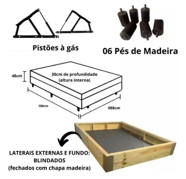 Cama Box com Baú de solteiro + Colchão  - Foto 2