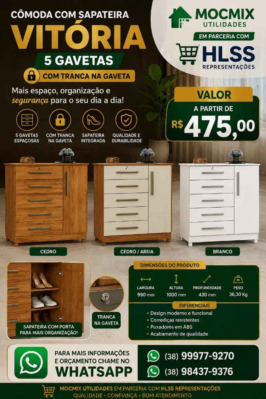 Cômoda com sapateira 