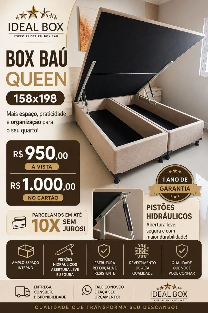 BASE BAÚ QUEEN SIZE 158×198