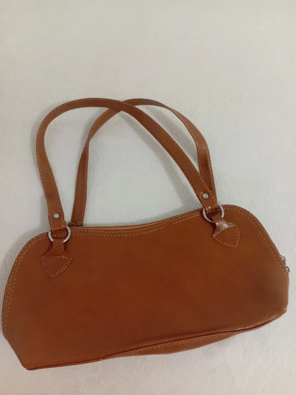 Bolsa Vintage Retrô em Couro Marrom - Peça Antiga e Cheia de Estilo - Foto 4