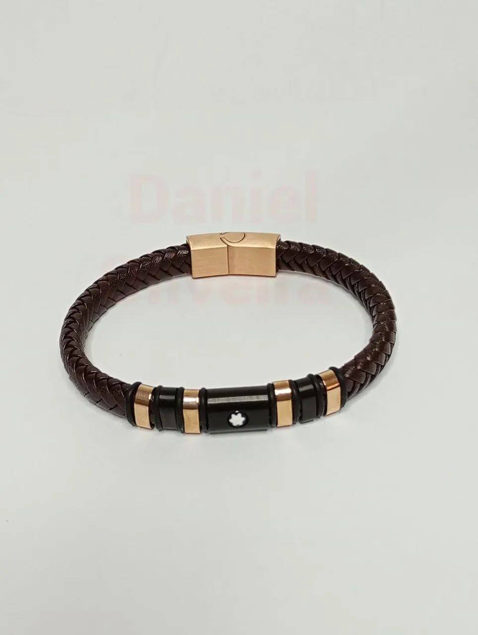 Pulseira de couro Montblanc Marrom Rose - Foto 5