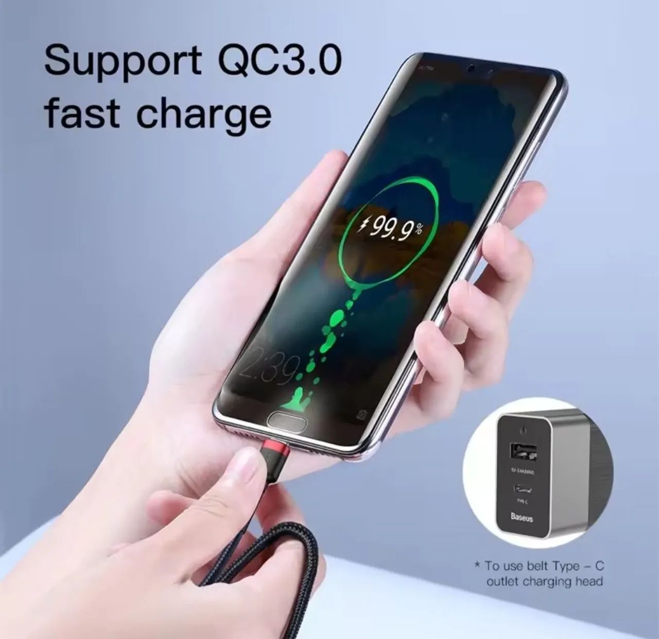 Cabo Turbo USB C para C Baseus 60w 1M - Foto 3