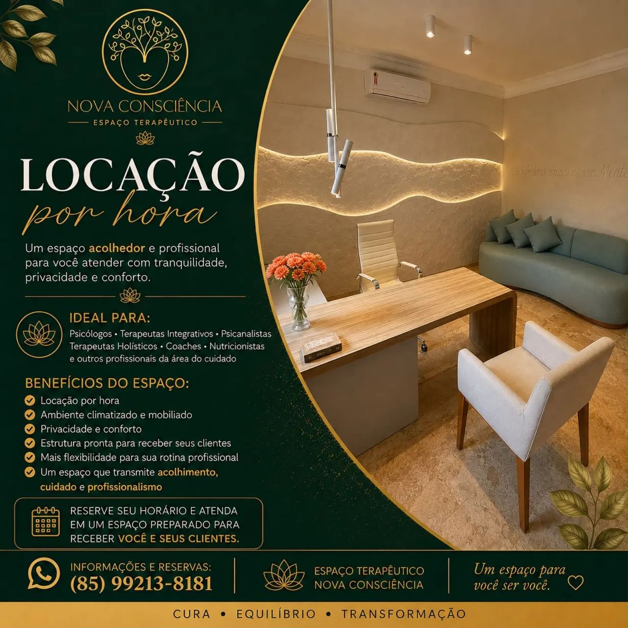 Aluga sala de atendimento em turnos