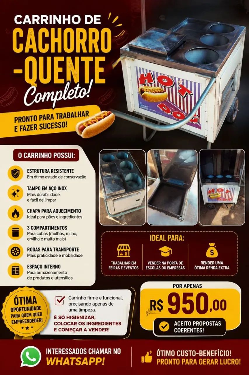 Carrinho de Cachorro-Quente - R$ 950,00
