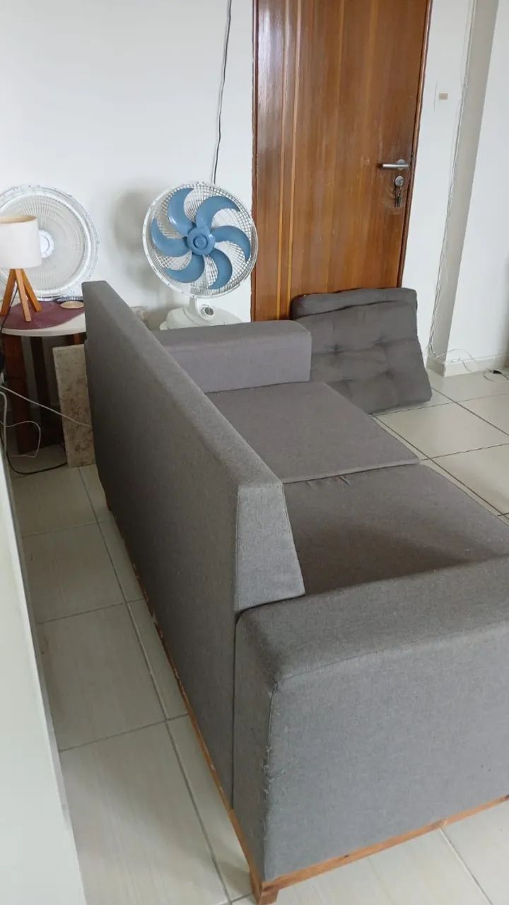 Sofá 2 Lugares Tecido Cinza - Foto 4