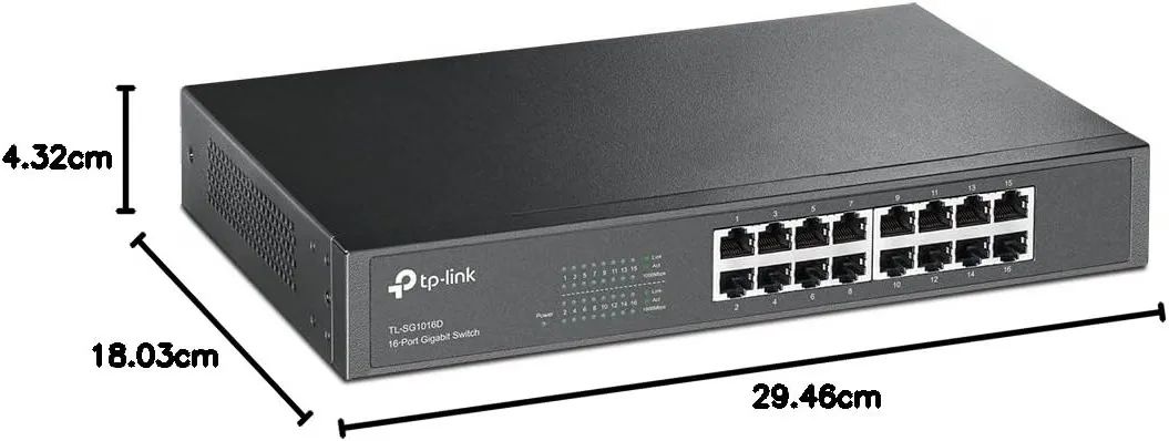 Switch Gigabit de 16 Portas Tl-Sg1016d Tp-Link
