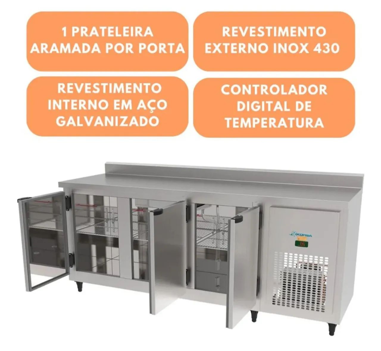 Balcão Refrigerado metade do preço urgente inox 2,00 M KBSC - 200 D KOFISA - Foto 3