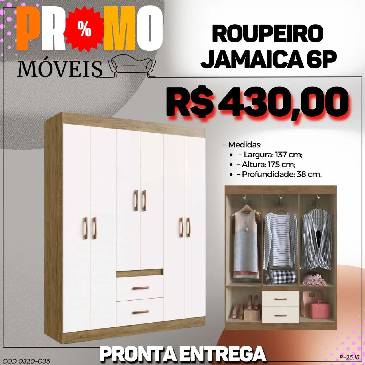 Guarda roupa de casal - ENTREGA IMEDIATA  - Foto 3