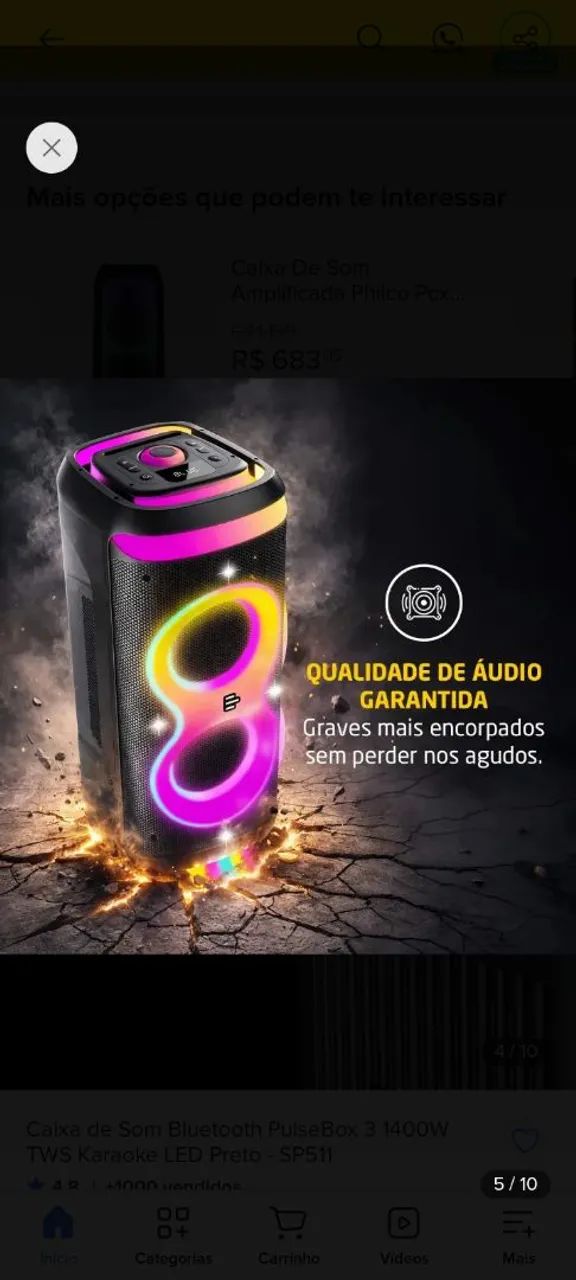 Caixa de Som Pulse 1400 watts  - Foto 2