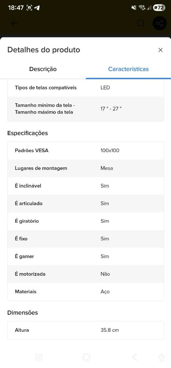 Suporte para 2 monitores Evolut - Foto 4