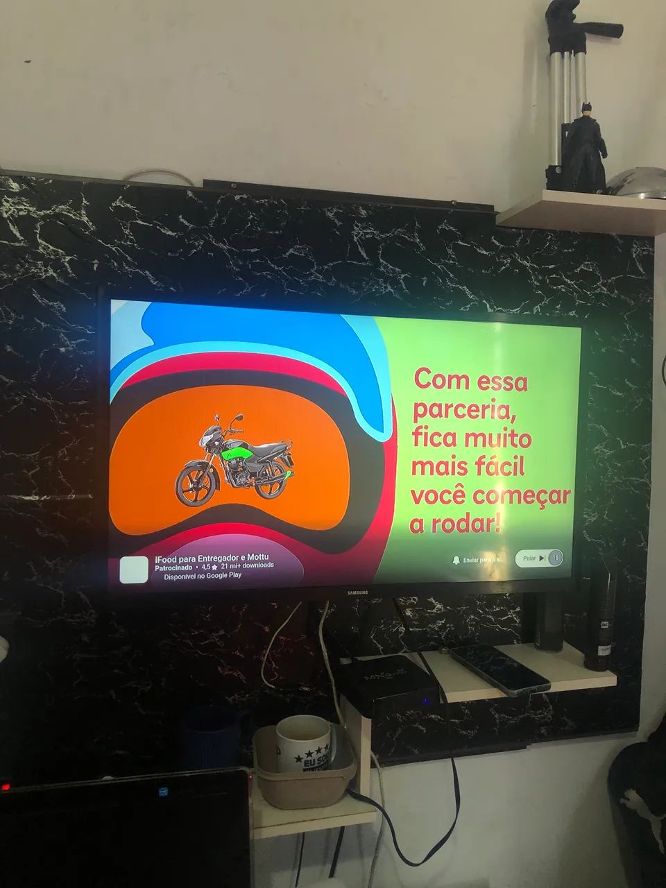 Smart tv 32 + painel de parede 