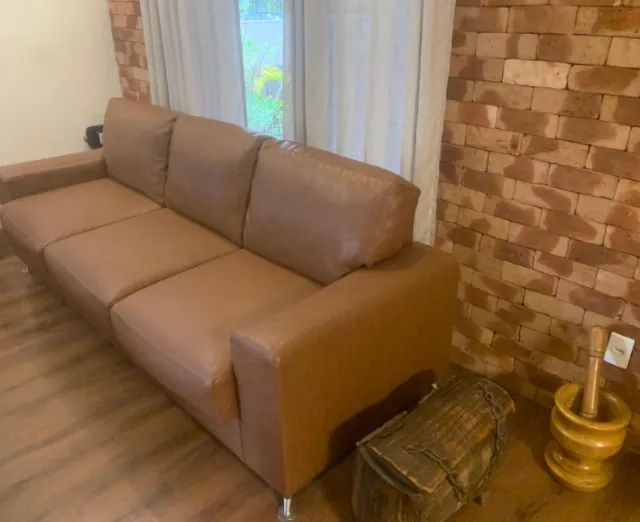 Sofá 3 lugares em couro - Foto 3
