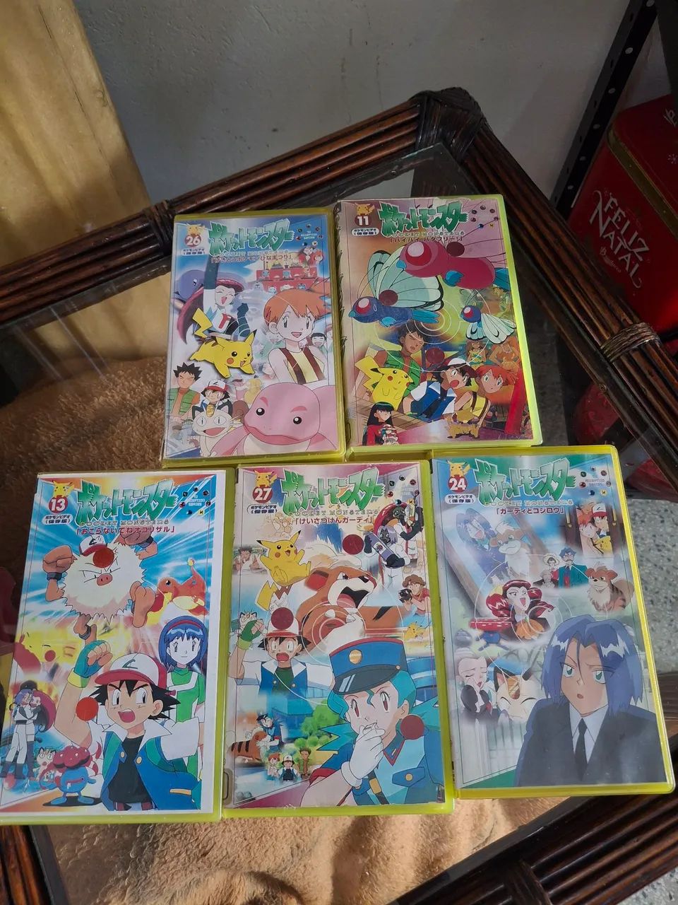Lote 5 fitas VHS Pokémon não testado