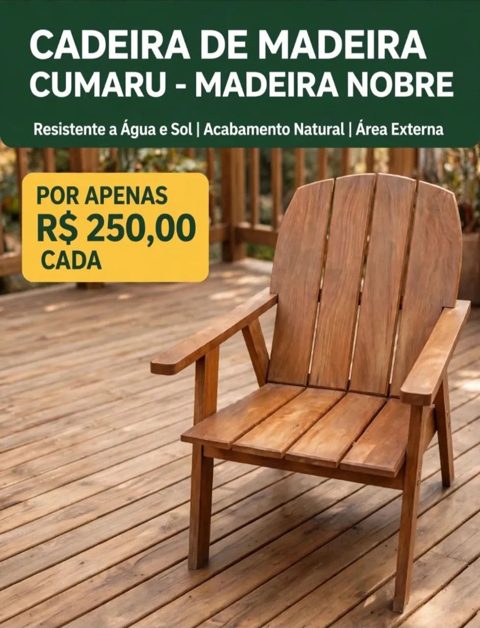 Cadeira de Maderia R$ 250,00