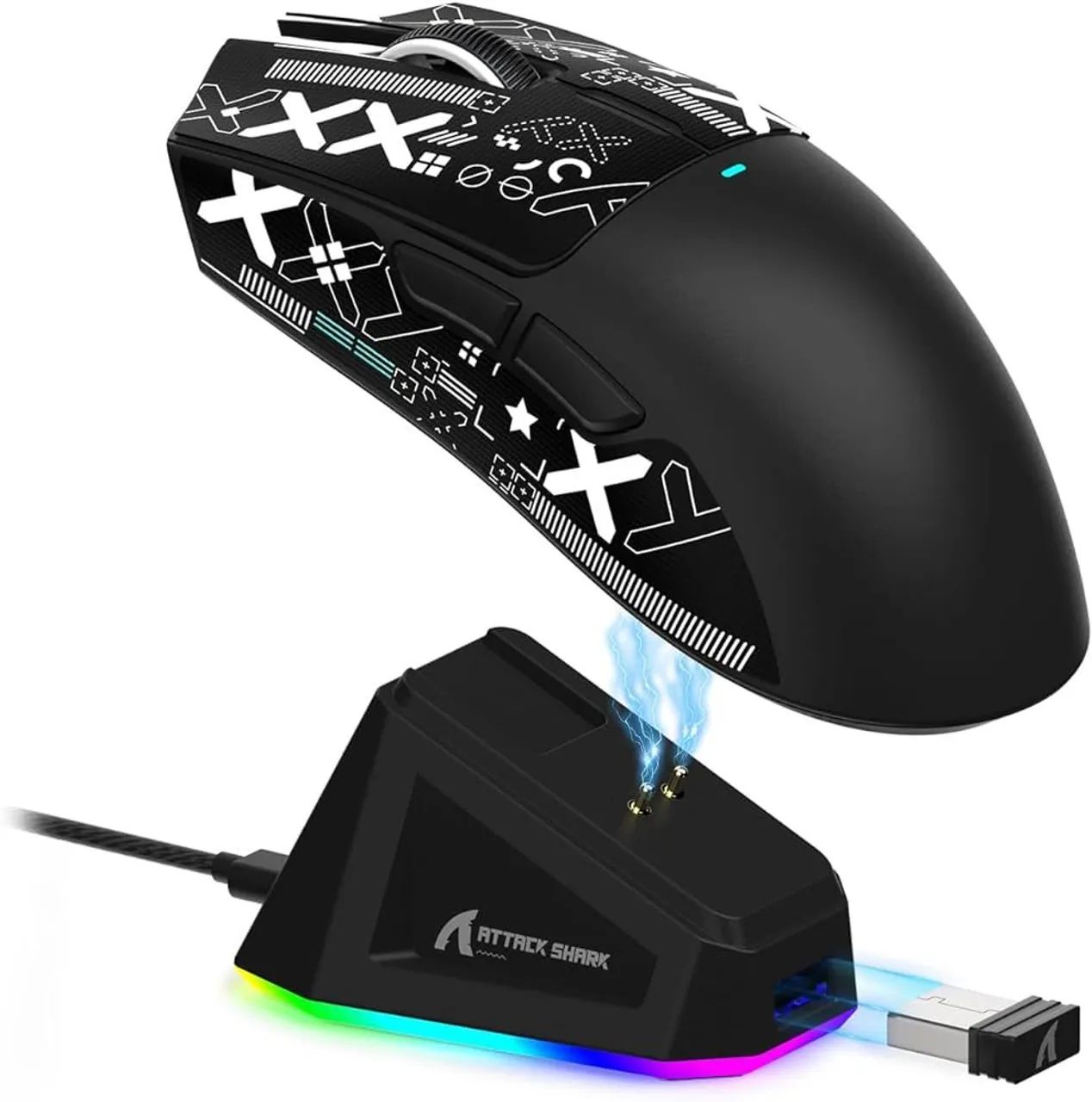 ATTACK SHARK X11 Mouse sem fio Preto - Foto 3