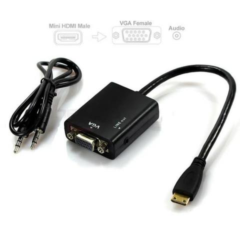 Cabo Adaptador Conversor Hdmi Para Vga Com Saída P2 De Áudio - Foto 2