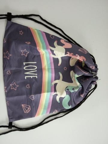 Mochila de Saco com Cordão Sacochila Caveira - Foto 4