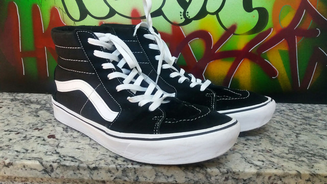 tenis vans cano alto azul