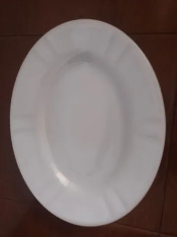 travessa antiga oval porcelana branca