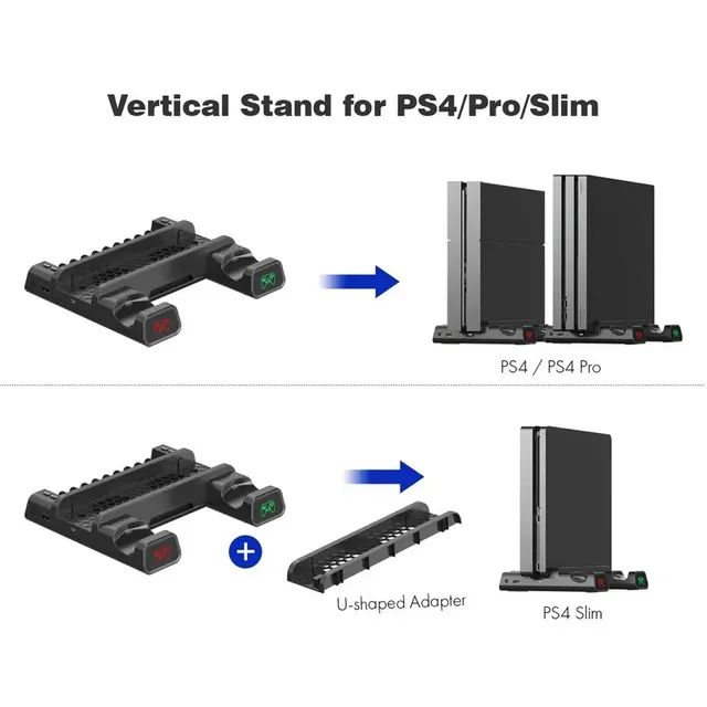 Base Vertical Cooler Ps4, Ps4 Slim, Ps4 Pro 3 Ventilador - Alinee - Outros  Games - Magazine Luiza