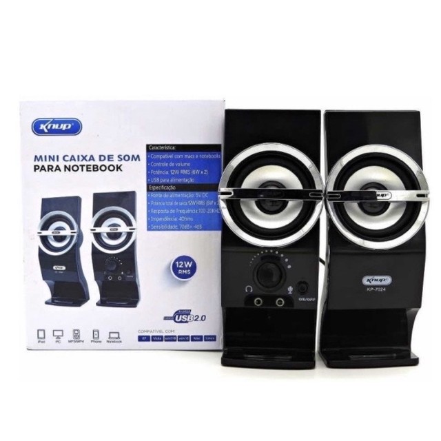 Caixa de som para pc notebook 12W KP-7024 - Foto 2