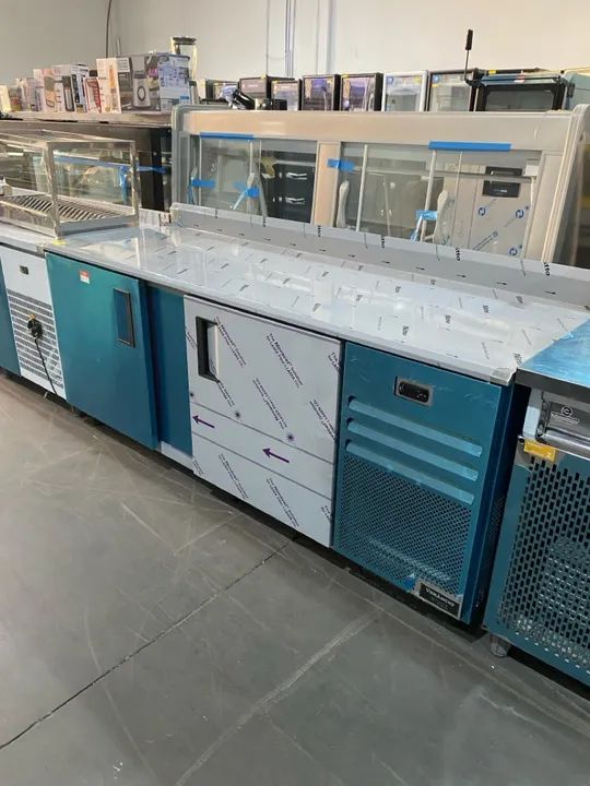 Balcão de serviço refrigerado - Venâncio - inox - pronta entrega 
