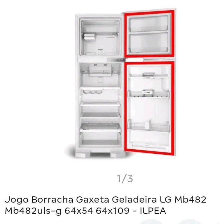 Jogo Borracha Gaxeta Geladeira LG Mb482 Mb482uls-g 64x54 64x109