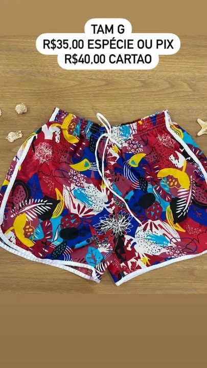 Shorts de Praia femininp Estampado p M g - Foto 5