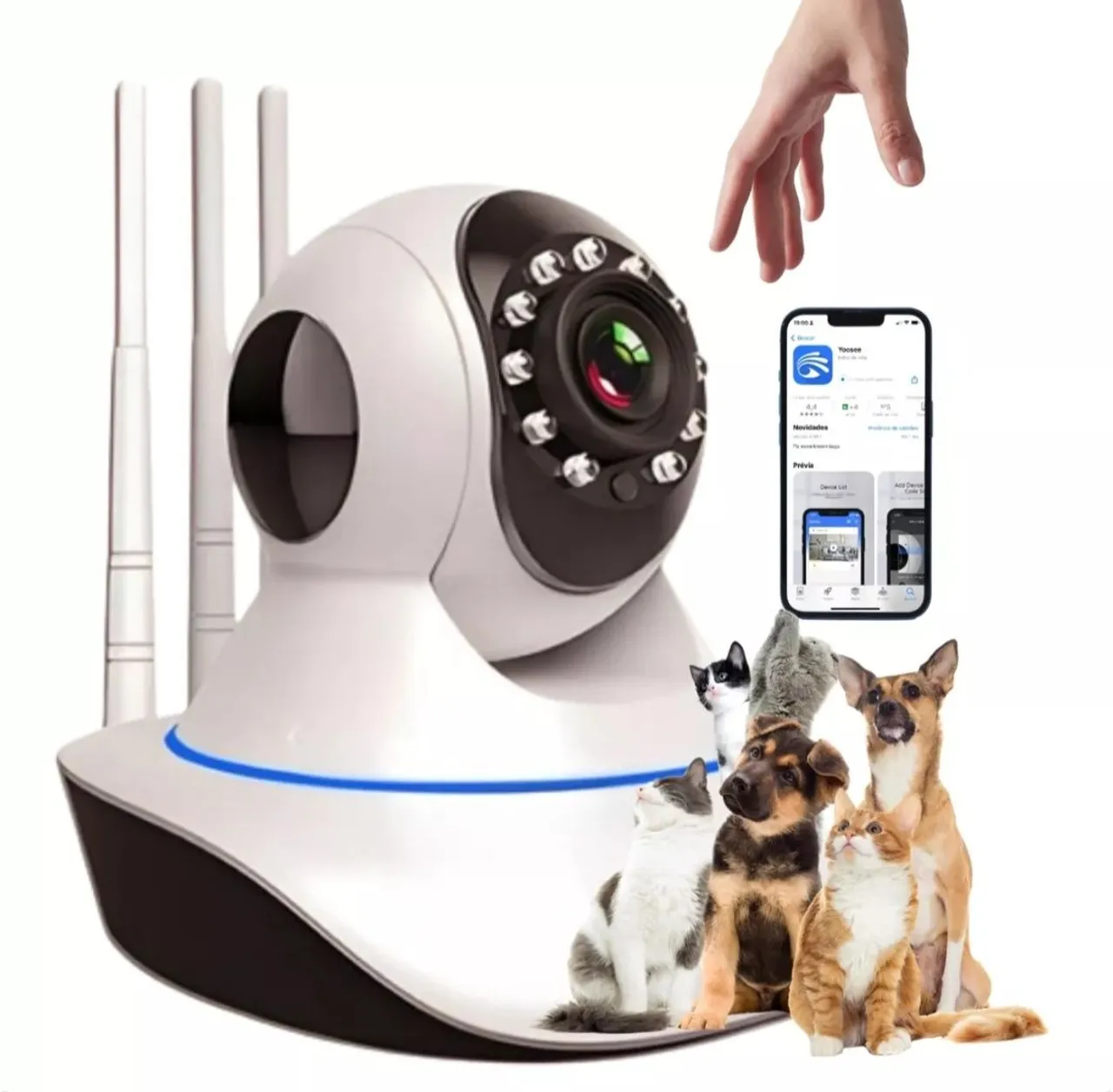 Câmera monitoramento wireless com sensor movimento