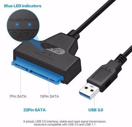 Adaptador USB 3.0 SATA III- HDD e SSD 2,5" - Foto 2