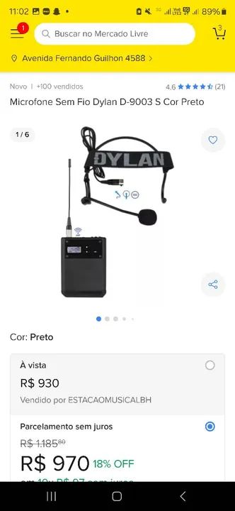 Microfone Sem Fio Dylan D-9003 S Cor Preto - Foto 4