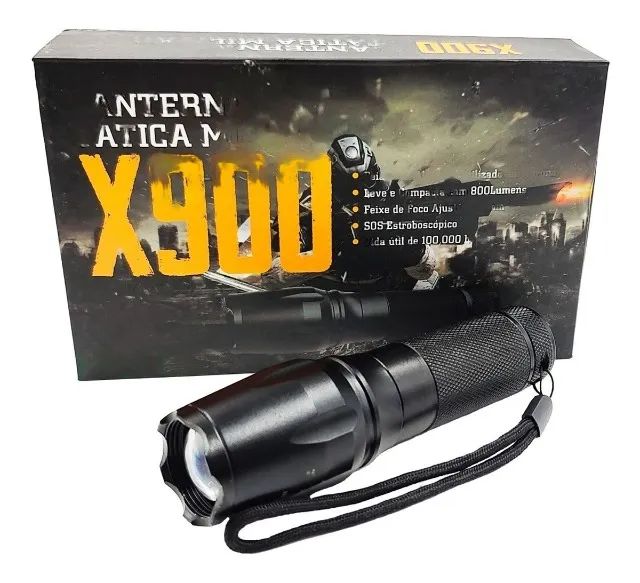 Lanterna Tática X900 Zoom Recarregável - 321