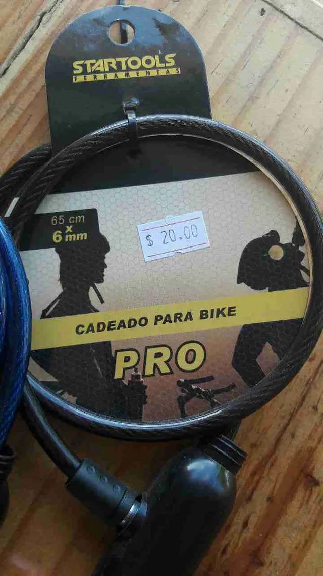 Cadeado com 2 Chaves para bike pro 65CM X 6MM  STARTOOLS e MONALIZA - Foto 3