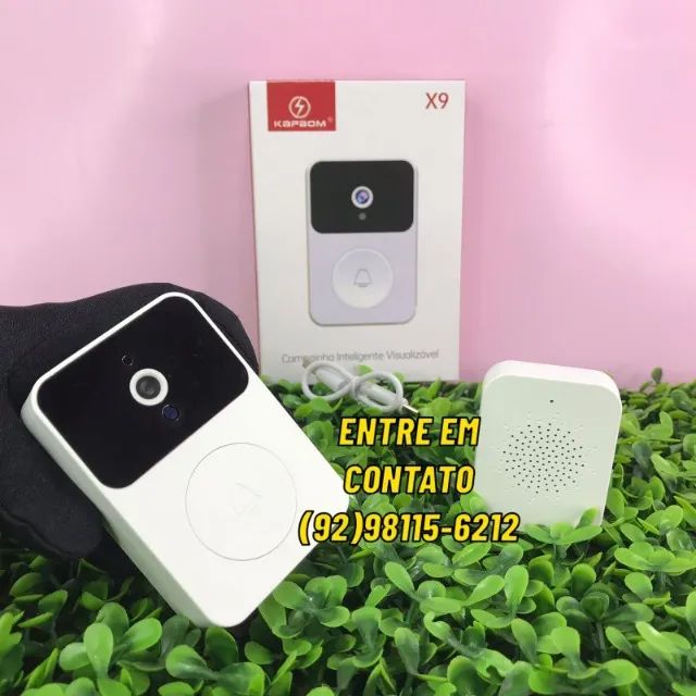 Campainha com Camera sem Fio Wifi Inteligente Kapbom- X9-Entregas 9h as 22h - Foto 2
