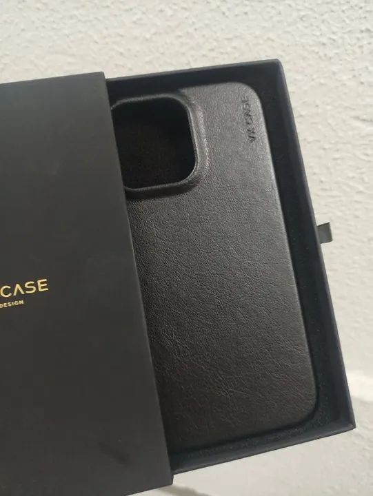 Capa VX Case para iPhone 14 Pro Max Marrom e Preta - Couro / Nova na caixa. - Foto 4