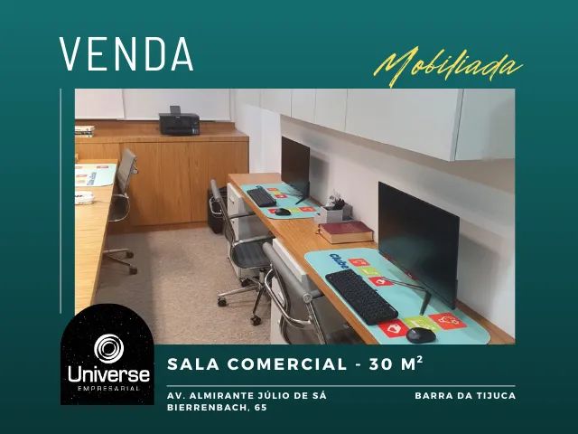 Sala Comercial Mobiliada - 32 mts - Barra da Tijuca - Condominio Universe - Foto 3