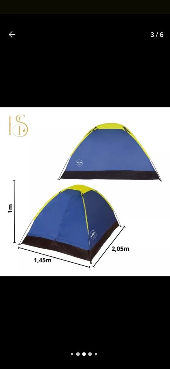 Barracas de Camping 2 Pessoas Panda 2 NTK - Azul e Amarelo - Foto 4
