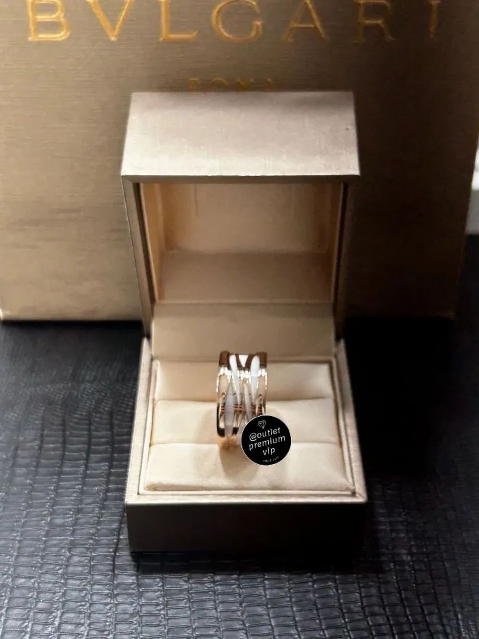Anel Aliança bvlgari bzero Ceramica branca vazada  - Foto 2