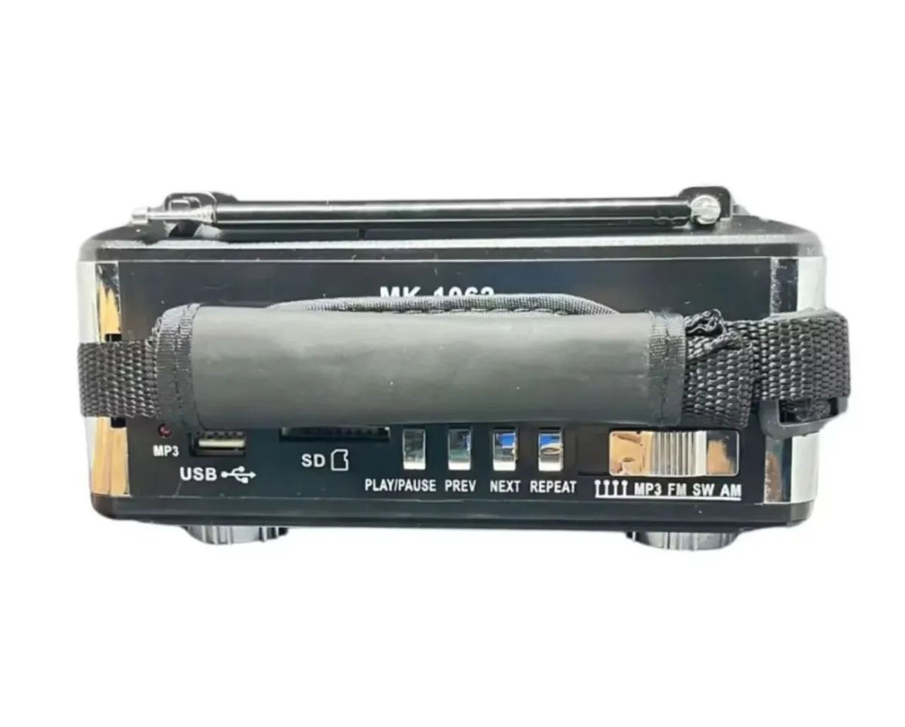 Rádio portátil AM/FM com antena analógica, entradas USB, micro SD e auxiliar  - Foto 2