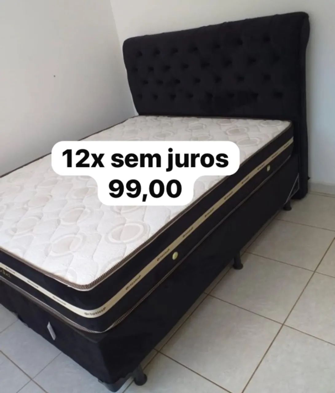 Cama box colchão novo e base 