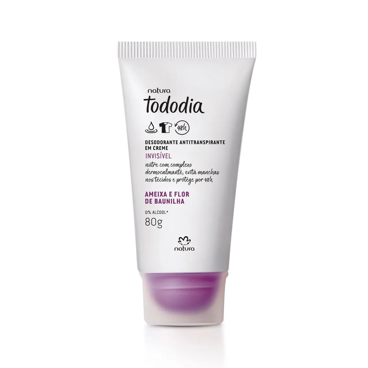 DESODORANTE ANTITRANSPIRANTE EM CREME AMEIXA E FLÔR DE BAUNILHA 80G 