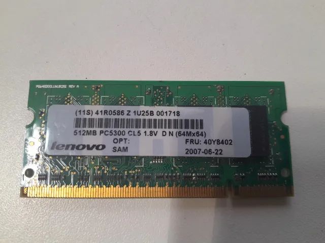 Memoria notebook 512MB PC5300