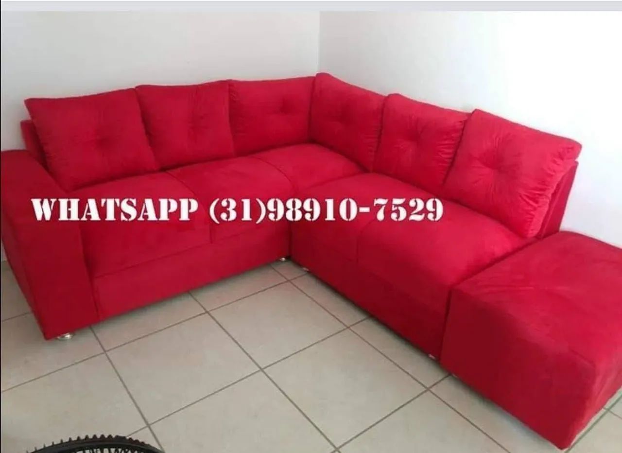 Sofá de Canto Vermelho - Conforto e Estilo!