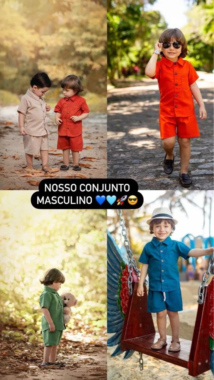 Conjunto mauricinho - Camisa e short - 2 a 8 anos - Foto 2