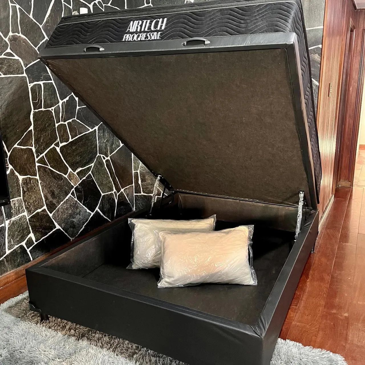 Cama Box Casal Ortobom Airtech Progressive + 2 Travesseiros - Foto 4