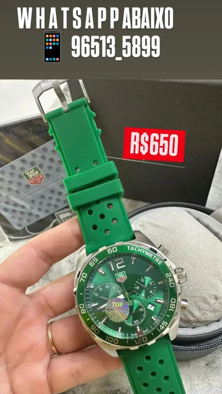Relógio TAG HEUER FORMULA 1 PULSEIRA DE BORRACHA VERDE - Foto 2