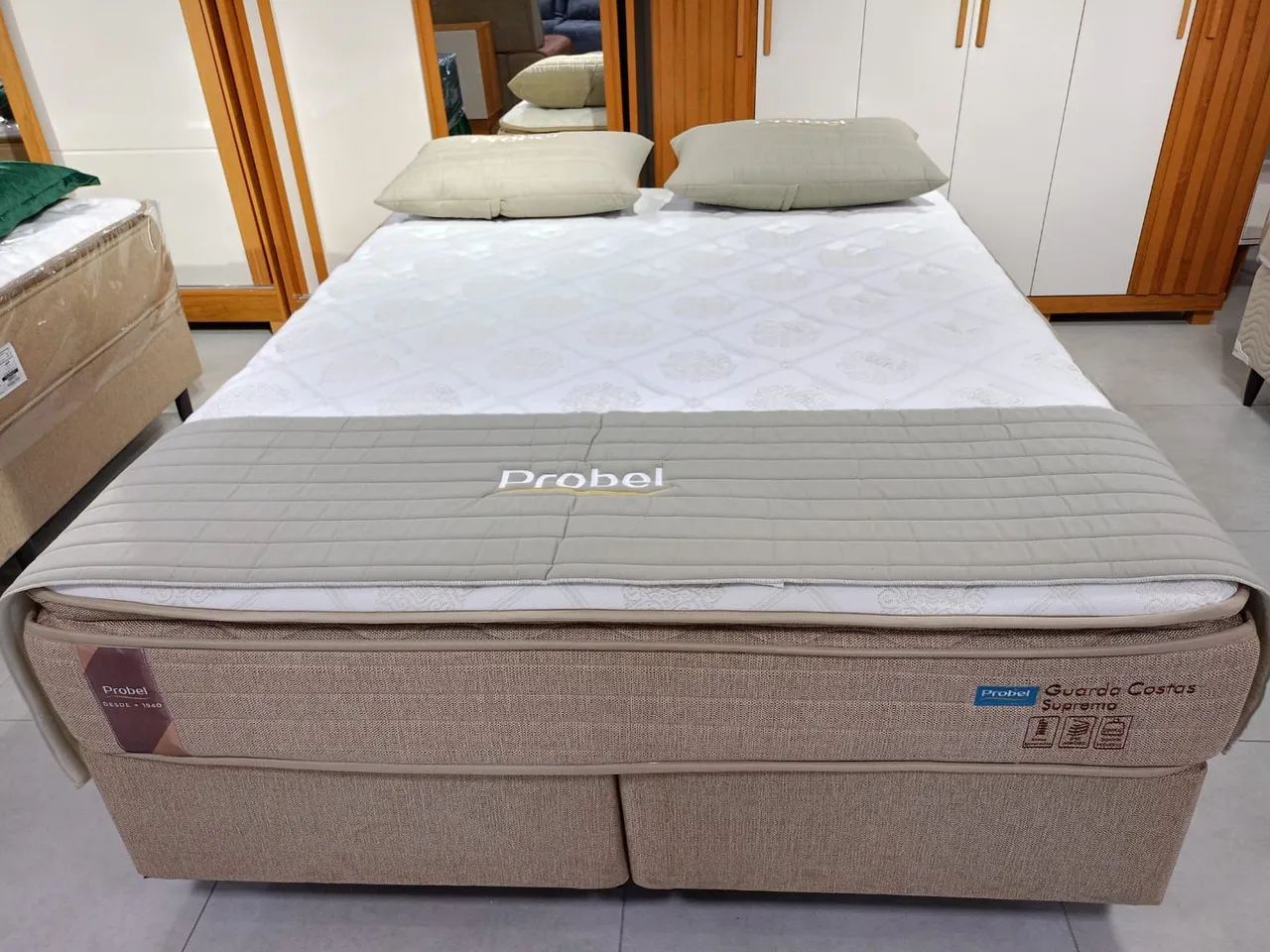 CAMA BOX QUEEN SIZE PROBEL GUARDA COSTAS SUPREMO 