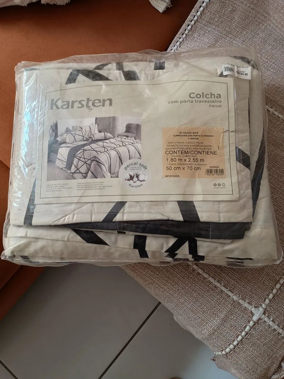 Colcha Karsten 100% ALGODÃO com Porta Travesseiro NOVO