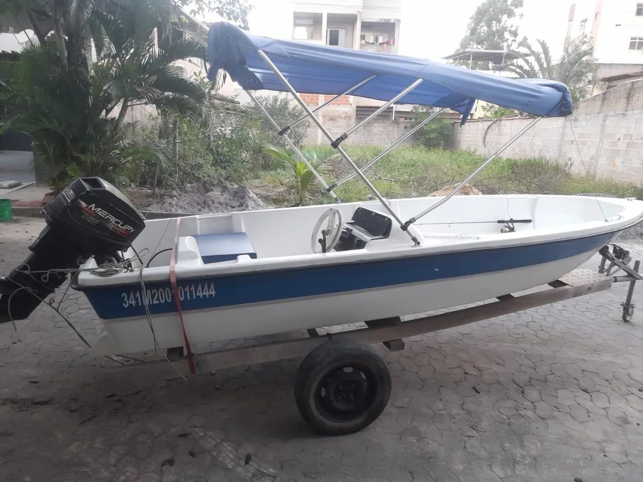 Barco lancha 14 pés Mercury 25HP - Foto 2