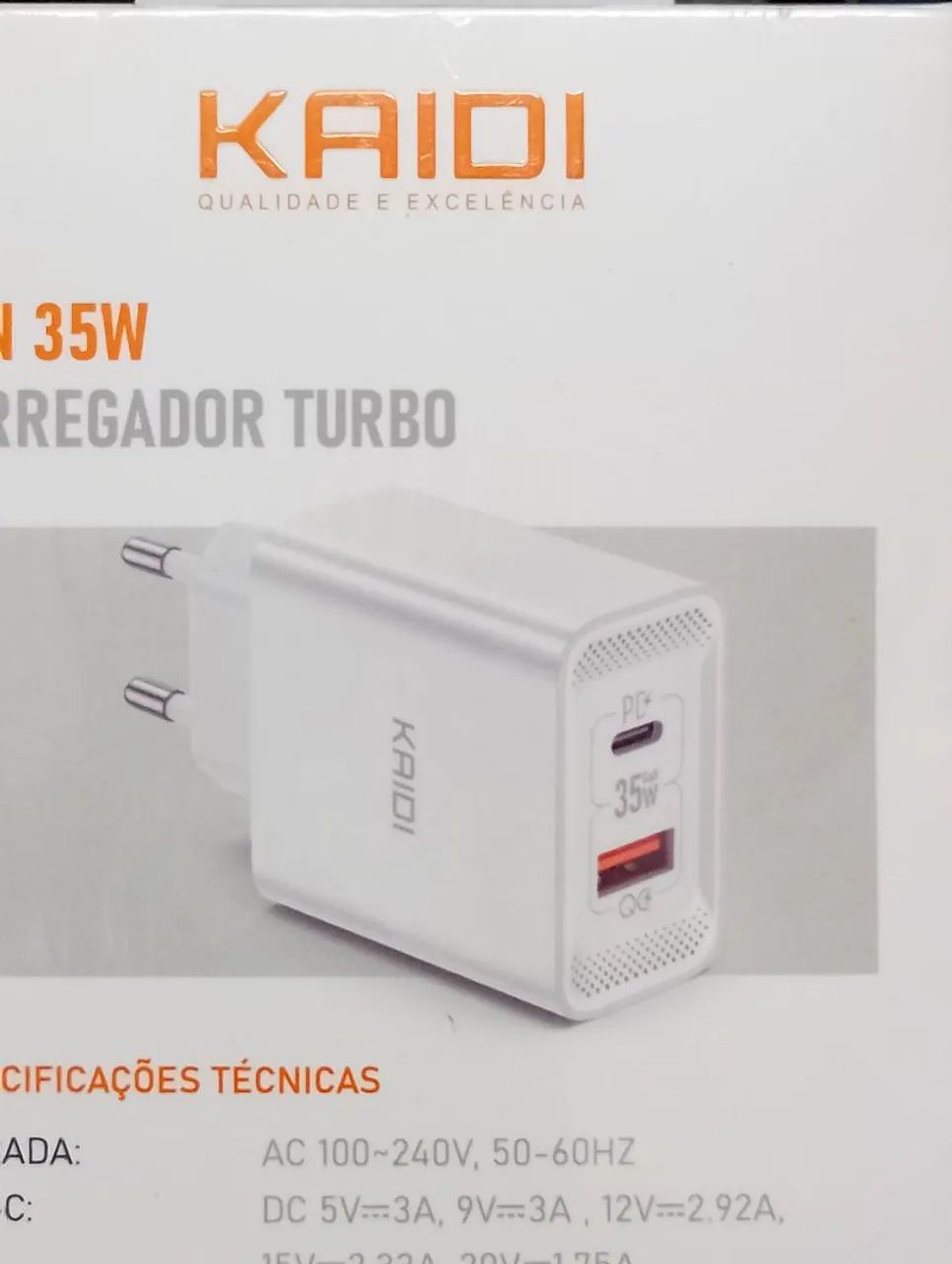 Carregador Turbo GaN 35W Kaidi Tipo-C - Foto 2